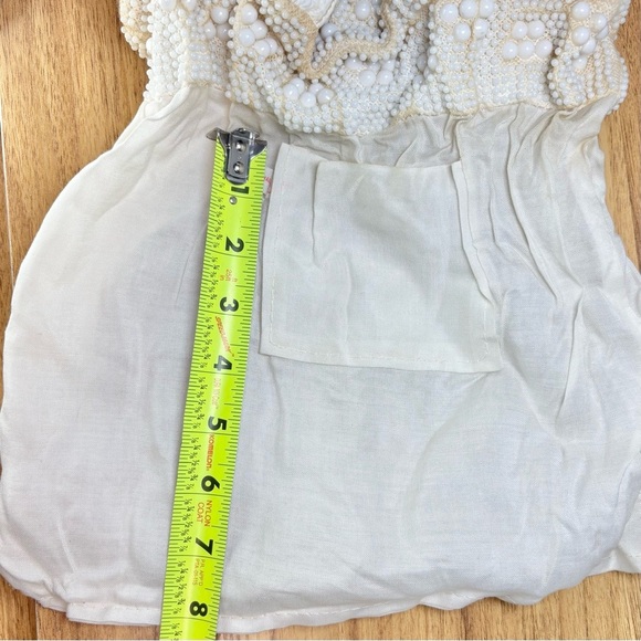 Vintage 1950s Candy Dot Cream & White Double Beaded Hand Bag - Picture 11 of 15